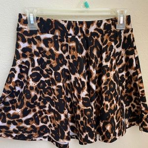 Animal print forever 21 skater skirt